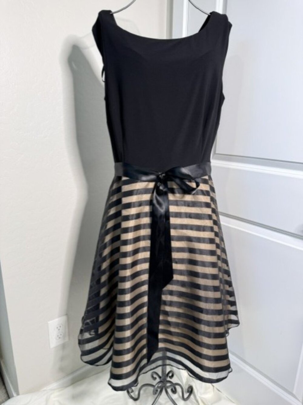 CB Established 1962 Striped Fit & Flare Cocktail Dress Size 14 - Picture 4 of 14